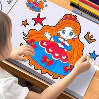 Carte de coloriage OEM en gros sans transfert de couleur pour enfants, carte de dessin graffiti DIY