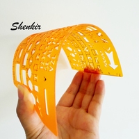 Plantilla de Dibujo Cuadrada Transparente Naranja de Plástico de 1 mm de Grosor para Navegación al Aire Libre, Acepta Logotipo OEM
