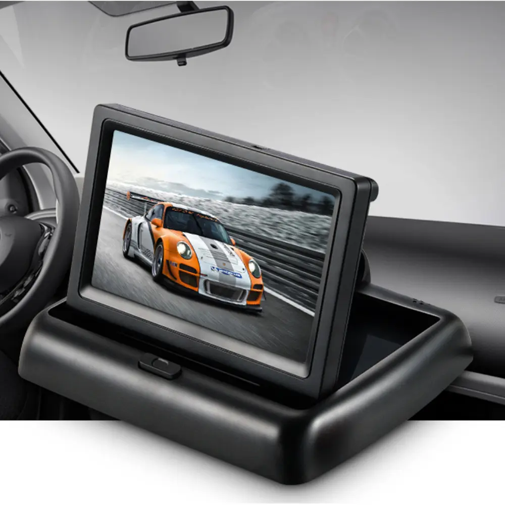 OEM 4.3 Inch Sunvisor Lcd Baby Monitors Portable Flip Case Lcd Screen Car Small Display Cheap 24v Car Rear View Mirror Monitor