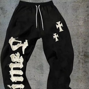 Pantalones Deportivos de Estilo Patchwork Apilados al por Mayor, Logotipo Personalizado, Serigrafía para Hombre, Pantalones Deportivos de Calle, Pantalones Deportivos Vintage de Corte Ajustado - Product Image 1