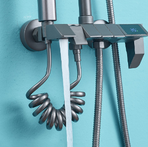 Display digitale controllo della temperatura 4-docce tasti pianoforte moderno supporto da pavimento spazzolato doccia a temperatura costante pressurizzata - Product Image 4