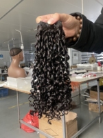 Pixie bouclés bruts super dourble dessinés faisceaux extensions de cheveux humains vietnamiens de couleur différente