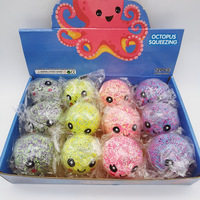 Balles anti-stress pour adultes, jouets moelleux en forme de boulettes mignonnes, à thème animal, balles lumineuses à presser, balles LED Slime