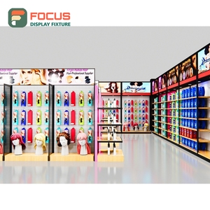 Vitrine de présentation haut de gamme pour perruques, avec plusieurs tiroirs, étagères en verre et système de verrouillage, pour magasin de perruques - Product Image 4