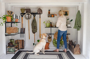 JH-Mech Rangement pour outils de jardinage Peut contenir <span class=keywords><strong>250</strong></span> livres 100% Organisateur mural pour outils de jardinage en acier massif ultra résistant - Product Image 3