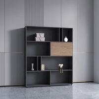 Mueble de Almacenamiento de Oficina con Puerta Corredera Resistente, Gran Capacidad, Organizador de Archivos, Mueble Lateral para Documentos de Oficina