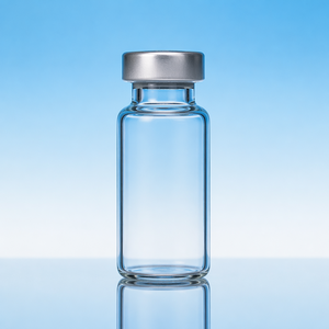 Flacon en verre Xilin à couvercle argenté, à paroi épaisse et transparent, pour le stockage à long terme d'échantillons biochimiques - Product Image 1