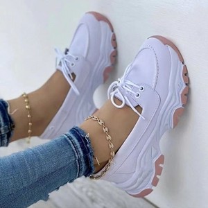 2023 Spring/Summer New Front Lacing Casual TPR Thick Sole Large European and American <strong>Round</strong> <strong>Toe</strong> Low Top Single <strong>Shoe</strong> - Product Image 4