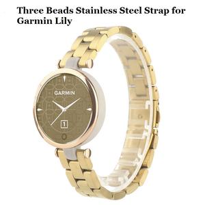 Bracelet de montre <span class=keywords><strong>sport</strong></span> en acier inoxydable à trois perles pour <span class=keywords><strong>Garmin</strong></span> <span class=keywords><strong>Lily</strong></span> - Product Image 2