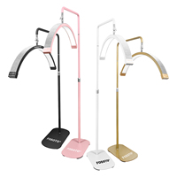 FOSOTO Lampe LED demi-lune dorée pour cils, lampe annulaire vidéo pour salon de beauté, photographie, lit de beauté - Expédition depuis entrepôt UE/US