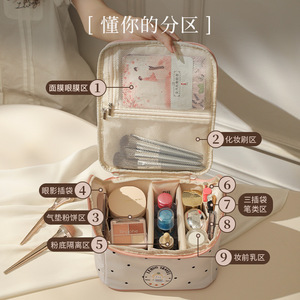 Portable Cosmetic <b>Storage</b> Bag Lightweight Travel <b>Toiletry</b> Case With Soft Handle Water Proof Home <b>Storage</b> Blue And Pink Custom - Product Image 4
