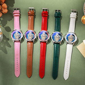 OEM ODM personalizzato da <span class=keywords><strong>donna</strong></span> orologio al quarzo con scheletro in pelle per Logo personalizzato da <span class=keywords><strong>donna</strong></span> - Product Image 4