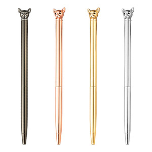 ปากกาลูกลื่นลายหัวบูลด็อกการ์ตูนเคลือบโครเมียม ดีไซน์สวยน่ารัก เหมาะสำหรับเป็นของขวัญ พร้อมสกรีนโลโก้ตามสั่ง - Product Image 1