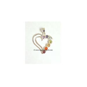 Pendentifs en argent facettés en forme de cœur pour la guérison des chakras, sculptures en agate semi-précieuse, style Feng Shui, cristal gravé - Product Image 1