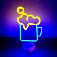 Vente en gros de néons de table LED personnalisés, alimentés par piles ou par USB, décoration de bureau, mini néon décoratif, lumière de nuit