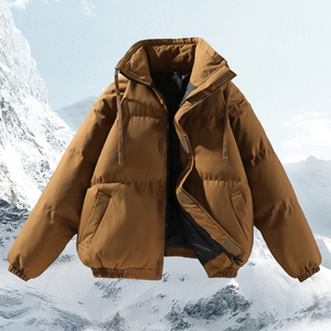 Veste en molleton pour homme personnalisée avec logo ODM, décontractée, coupe-vent, à fermeture éclair, à capuche, longue, couleur unie, en spandex/fibre de bambou - Product Image 3