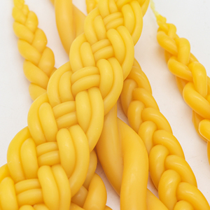 Marque privée personnalisée trempée à la main 100% cire d'abeille naturelle tressée à la main Havdalah bougie conique torsion cadeau Shabbat Judaica - Product Image 3