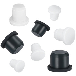 Bouchon en silicone de type T résistant aux hautes températures, étanche et anti-collision, couvercle de trou souple à clipser, noir/blanc - Product Image 2