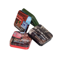 NICE-CAN Direct d'usine Petites boîtes avec couvercle Boîte à bonbons carrée pour emballage en métal menthe Couvercle à charnière Boîte à bonbons personnalisée