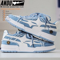 Fabrication de chaussures de sport chaussures décontractées de luxe avec logo personnalisé pour hommes chaussures en toile denim avec logo personnalisé