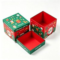 Boîte cadeau de Noël personnalisée avec couvercle et base, avec votre logo de marque, boîte en papier avec laminage mat pour l'emballage de cadeaux