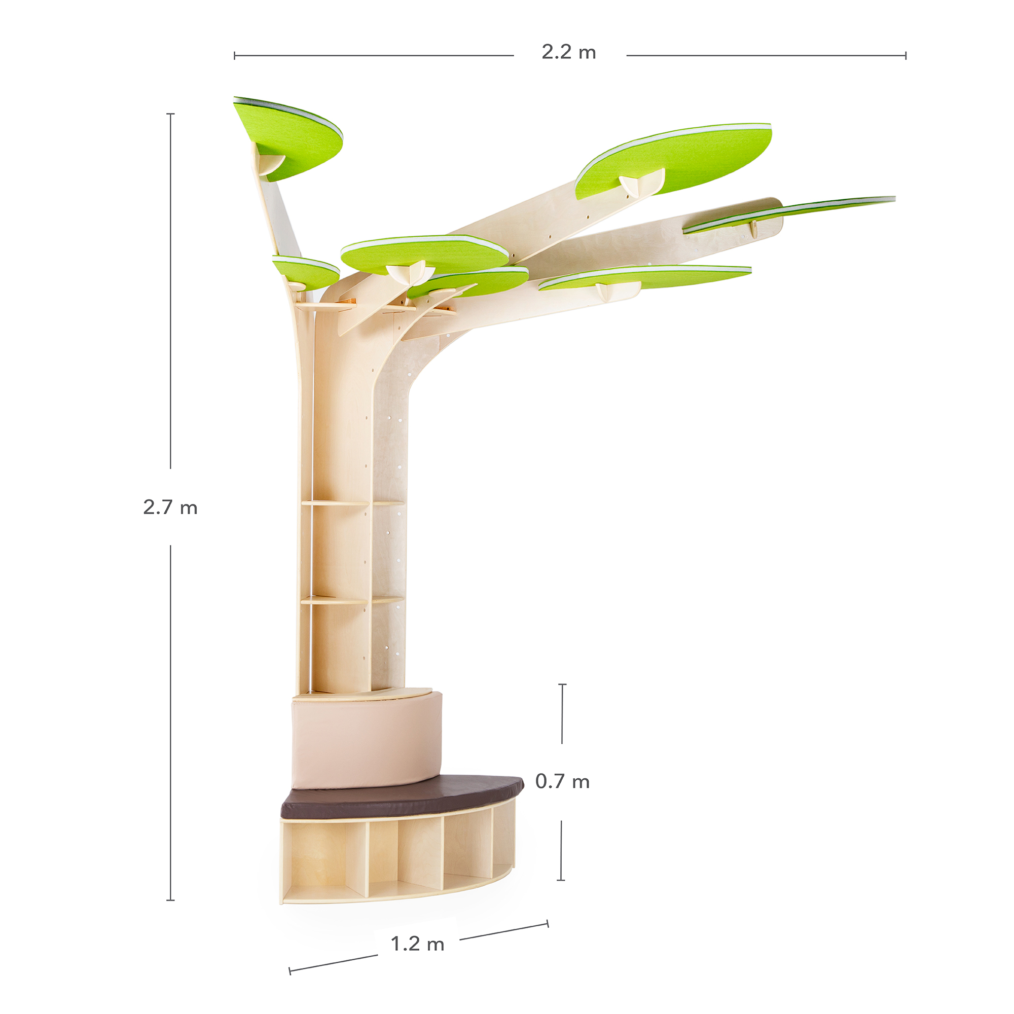 wood tree shape bookshelf