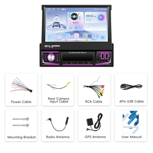 Rádio de Carro Podofo 1 Din (2+64) <span class=keywords><strong>Android</strong></span> com Tela IPS de 7 Polegadas, CarPlay/<span class=keywords><strong>Android</strong></span> Auto Sem Fio, GPS, WIFI, DSP, USB, Estéreo de Carro Personalizado OEM - Product Image 6