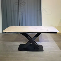 Erstklassige Qualität Moderner Luxus Nordischer Stil Klappbarer Keramik Esstisch Pulver beschichtung stein für Home Hotel Entry