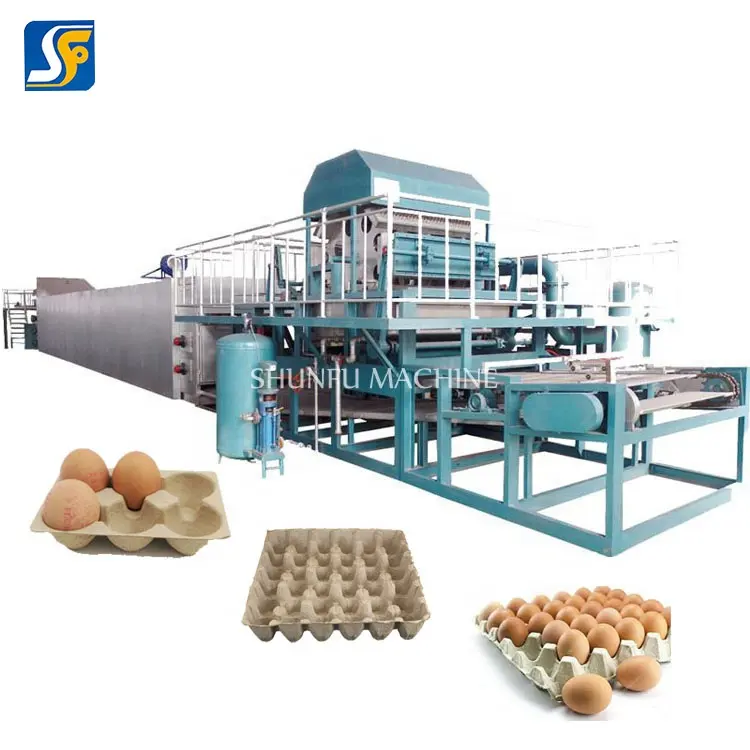 Máquina automática para fabricación de bandejas de huevos, planta de reciclaje de pulpa de papel usado
