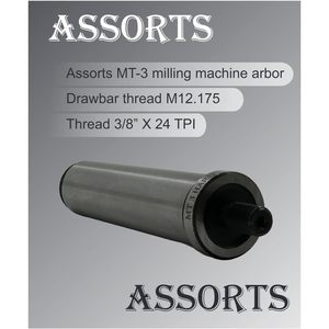 Assortiment d'arbres de fraisage MT3 avec filetage M12.175 et filetage intérieur 3/8 x 24 TPI pour porte-outil de fraisage - Product Image 5