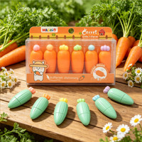 Cute Carrot Shape Highlighter Pens 6 Colors Pastel Marker Pen Smooth Quick Dry Highlighters For Student School Office Supplies