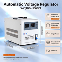 Stabilisateur de tension AC 220V 2% SVC-3KVA monophasé, entrée 150V-260V, AVR en cuivre, écran tactile, haute efficacité pour zones difficiles