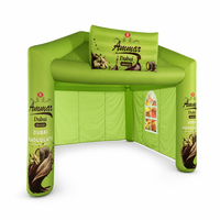 Tente de kiosque alimentaire gonflable personnalisée verte, imprimée, pour la promotion en extérieur, stand gonflable pour la promotion de marques alimentaires