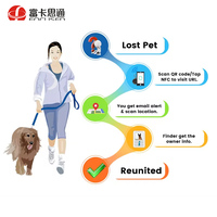 Pet Outdoor 13,56 MHz NFC Hunde Tags Epoxy RFID Tag Metall clip programmier bar wasserdicht Smart QR Code Haustier Name ID NFC Hunde marke