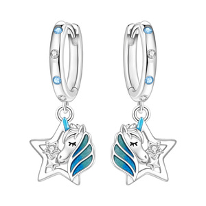 Pendientes/aros de unicornio de latón blanco originales, exclusivos y de alta gama, un regalo de cumpleaños único para mujeres. - Product Image 6