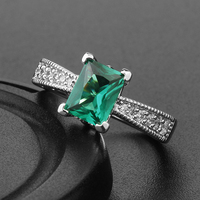 Bague en argent sterling 925 en pierre émeraude, plaqué or 18 carats, diamant vert à haute teneur en carbone 5a cz, zircon, bijoux de mariage pour femmes, personnalisés