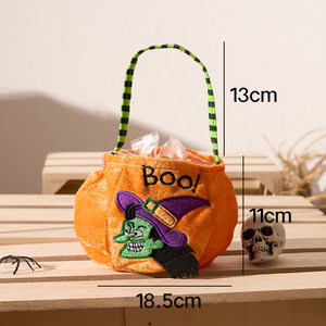 Sacs et paniers de bonbons d'Halloween pour enfants avec décorations de scène de citrouille, idéaux pour les cadeaux de fête, sacs à bonbons décoratifs personnalisables - Product Image 3