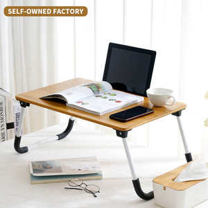 Escritorio Plegable para Cama, Multifuncional, para Computadora Portátil, Escritura, Comedor, Superficie de Madera de Bambú, Tamaño Personalizado, Mesa Pequeña - Product Image 1