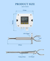 Aice Tech Anémomètre Capteur de vitesse du vent avec support OEM, transmetteur de vitesse du vent et de volume d'air haute température à conception séparée