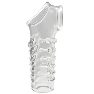 Hengha Penis Sheath <b>TPE</b> Adult Stimulation Cock Ring Extended Crystal Design - Product Image 4