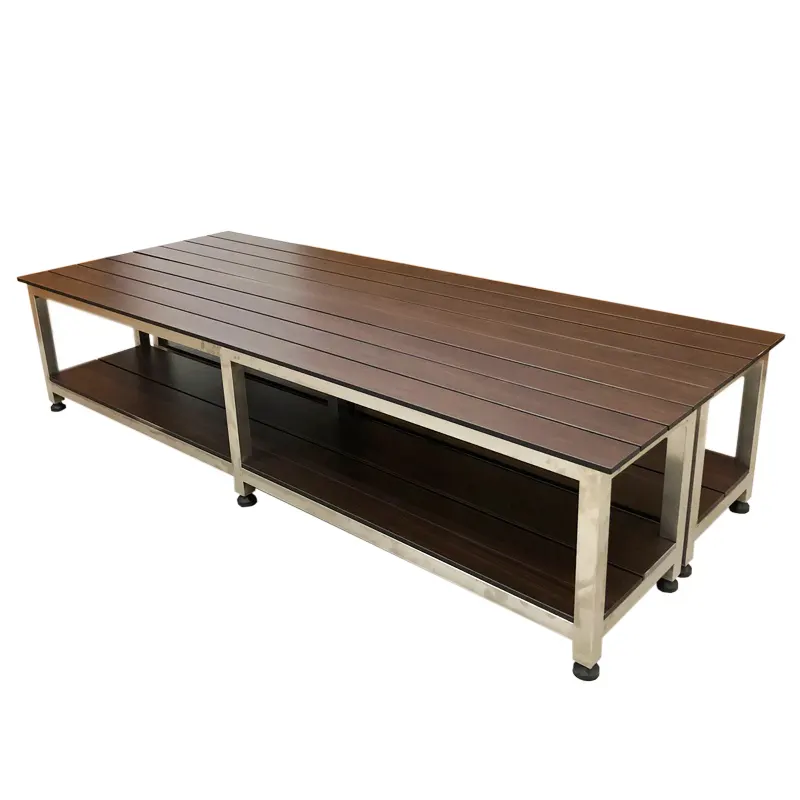 Fumeihua changing room wooden bench locker room seating bench without backrest
