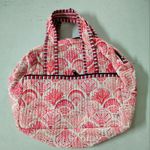 Premium Handmade Luxury Weekender for Cotton Block Print Quilted <b>Duffle</b> <b>Bag</b> <b>Large</b> Capacity Durable Sport Travel Gym Yoga - Product Image 1