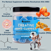 Gouttes liquides monohydratées de créatine | Avec HMB, BCAA, Ashwagandha et curcumine 95%