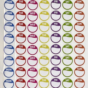 Restaurante Cocina Oficina planificador fecha etiqueta <span class=keywords><strong>lunes</strong></span> a domingo día puntos alimentos etiquetas círculo semana pegatinas - Product Image 4