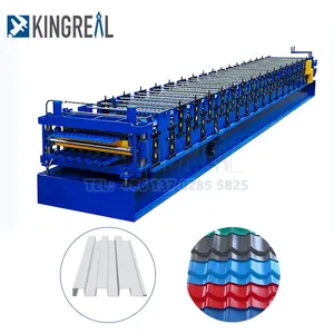 KINGREAL Doppelschicht-Dachziehklappmaschine 8-12 m/Min. hochwertige Dachplatte-/Panelproduktionslinie mit Werkspreis