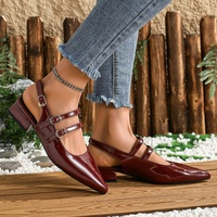 Escarpins d'été personnalisés grande taille pour femme, confortables, à boutons, talons fins, avec lanières convertibles et bout pointu fermé