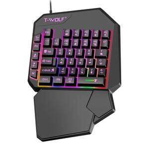 Hurricane Beast esportes mini một tay đầy màu sắc LED ánh sáng có dây máy tính chơi Game Clavier teclado Bàn phím chơi game cho PC Gamer - Product Image 6