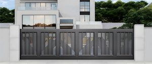 Portail de cour en alliage d'aluminium populaire avec finition anti-rouille par poudrage pour villa et jardin - Product Image 4