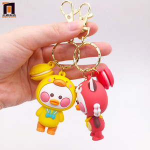 PVC Keyring 3D PVC sleutelhanger mềm Bán buôn cao su Keychain vịt Móc Chìa Khóa tùy chỉnh PVC Keychains phụ kiện - Product Image 3