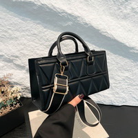 Tas Tangan Mewah Bergaya 2026, Tas Kotak Elegan Warna Solid Serbaguna, Tas Tangan & Selempang Bertekstur